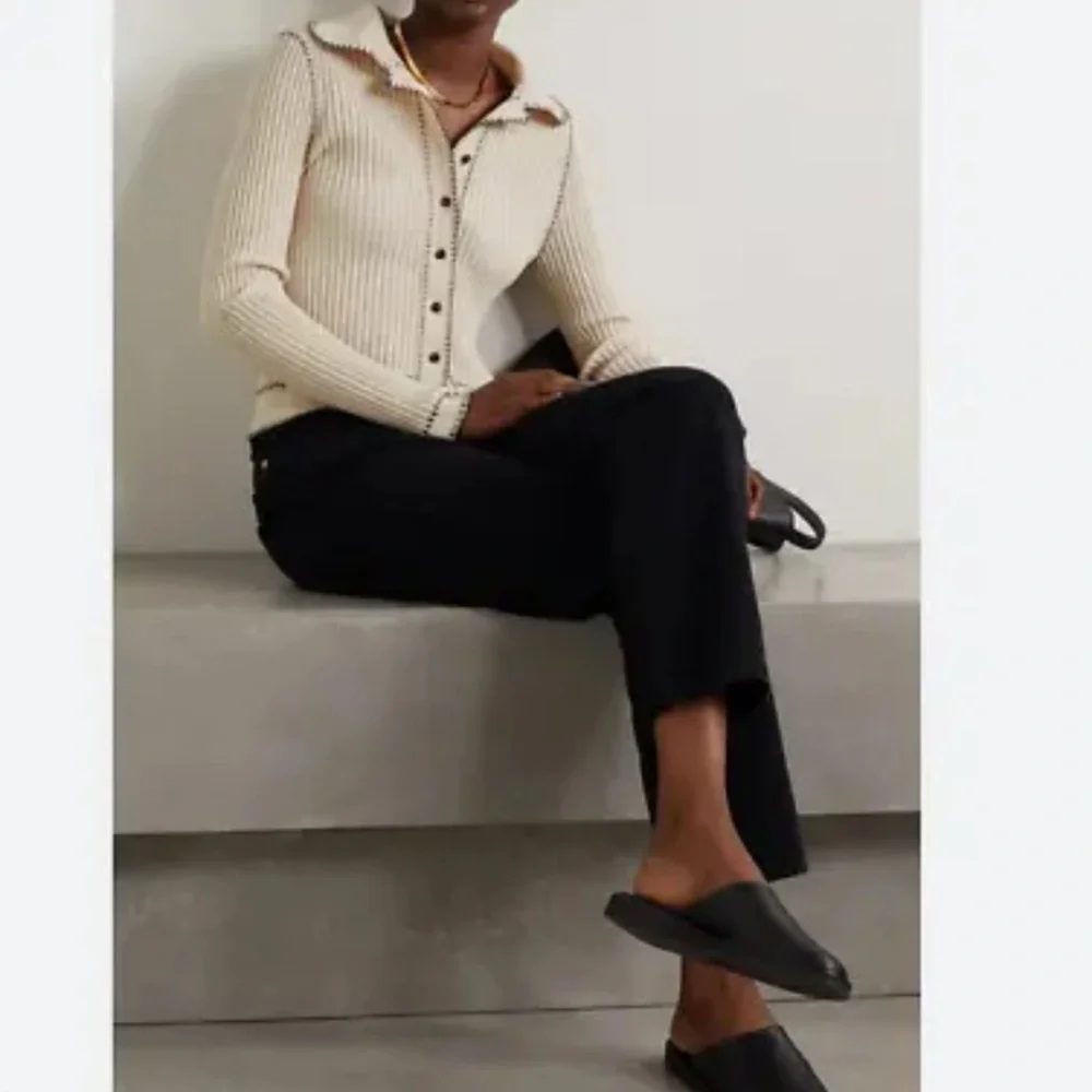 KHAITE $1120 THE TEAGAN RIBBED KNIT CARDIGAN SWEATER M EXCELLENT UNWORN - Picture 2 of 13